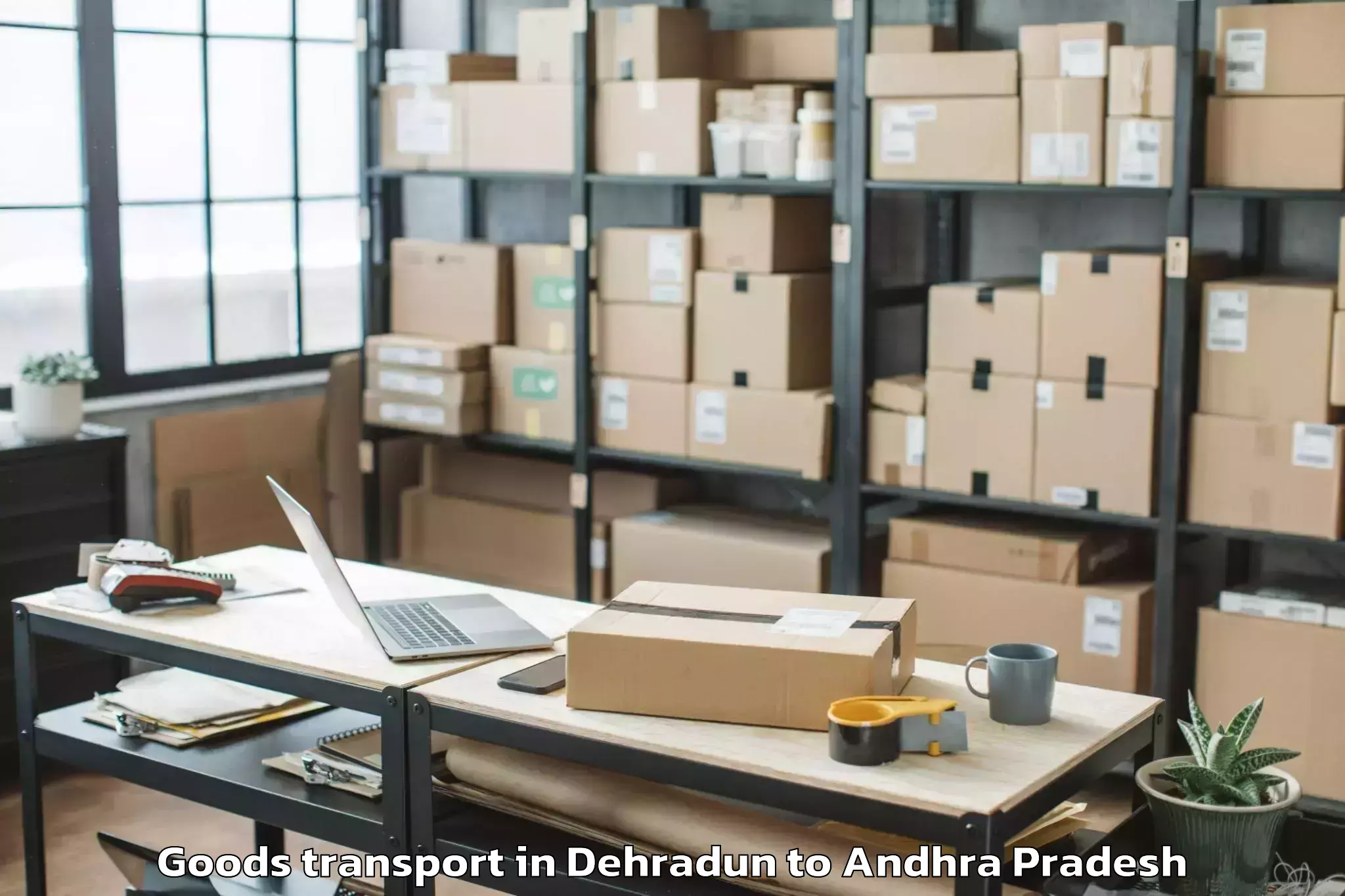 Book Dehradun to Mamidikuduru Goods Transport